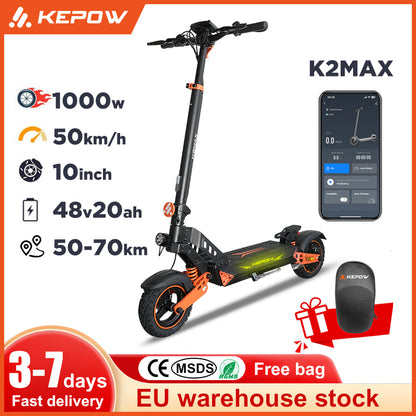 KEPOW K2 Max 1000W Electric Scooter, 50KM/H, 48V 20Ah