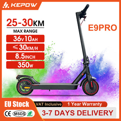 KEPOW E9 Pro Electric Scooter | 350W Motor | 36V 10.5Ah | 30KM Range