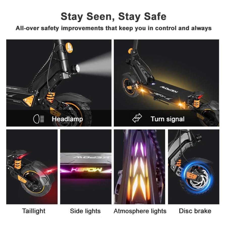 KEPOW K3-D3 800W Foldable Electric Scooter, 50KM/H, 48V 15Ah