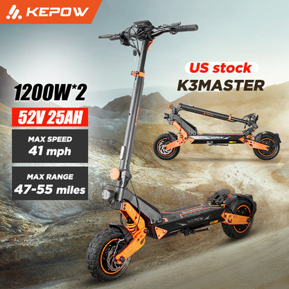 KEPOW K3 Master Dual 1200W Electric Scooter, 65KM/H, 52V 25Ah