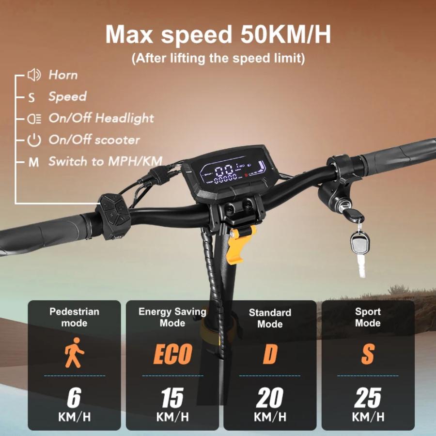 KEPOW K3-D3 800W Foldable Electric Scooter, 50KM/H, 48V 15Ah