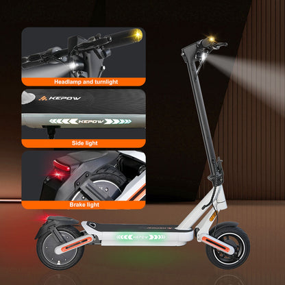KEPOW E12 Adult Electric Scooter, 500W 48V, 40KM/H Speed, Foldable & APP Control