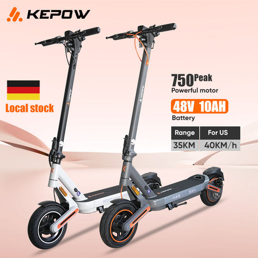 KEPOW E12 Adult Electric Scooter, 500W 48V, 40KM/H Speed, Foldable & APP Control